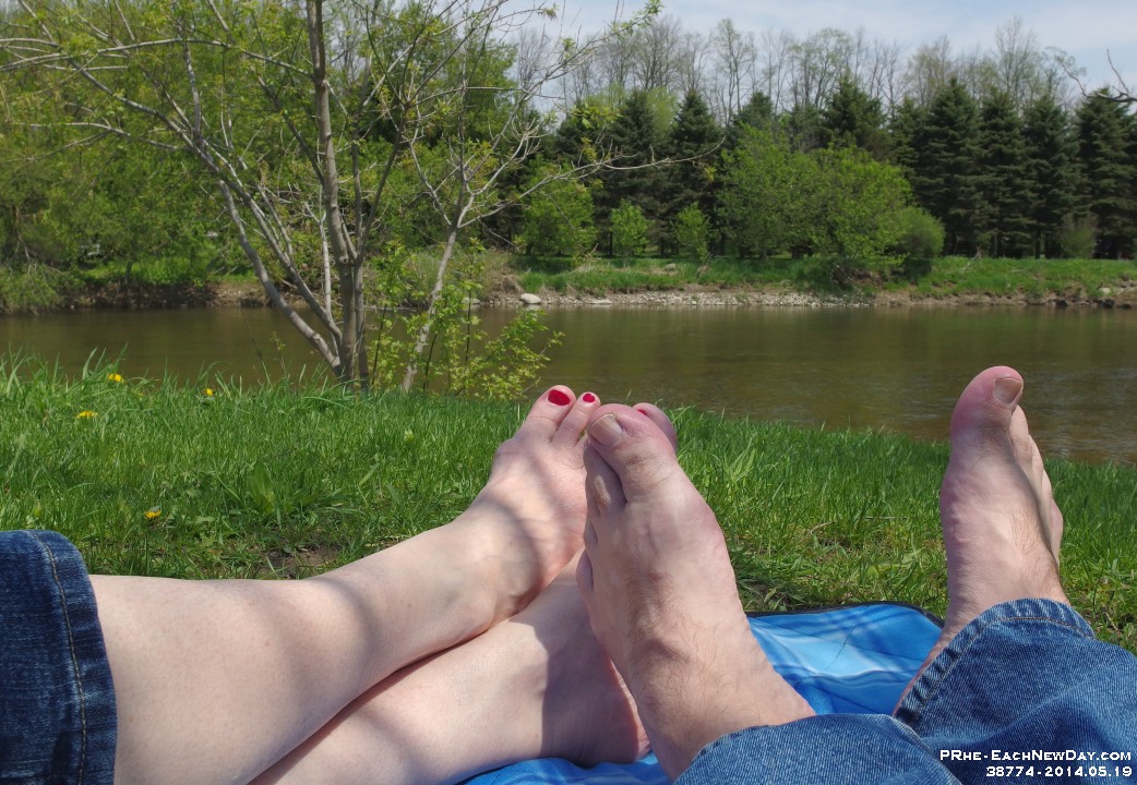 38774CrRe - Beth and I celebrating our 25th anniversary in Stratford - Walking in Saint Jacobs along the Trans Canada Trail